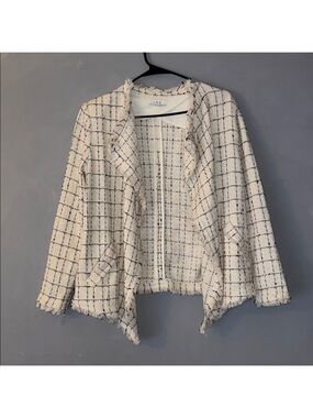 IRO Quinet Tweed Frayed Blazer Jacket Size FR 38 US 8 Womens